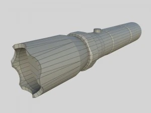 taser police flashlight pbr 3D Model