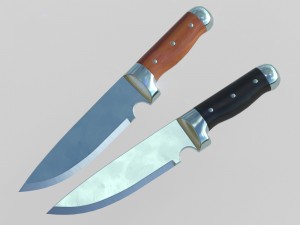 polished knife pbr 3D Model