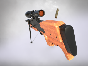 wa 2000 sniper rifle pbr 3D 모델