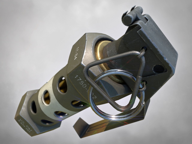 m84 stun grenade pbr 3D Model .c4d .max .obj .3ds .fbx .stl .blend 