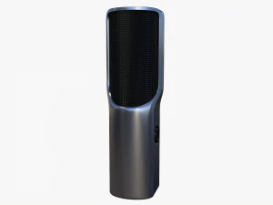 Microfone Conceito Prata Modelo 3D