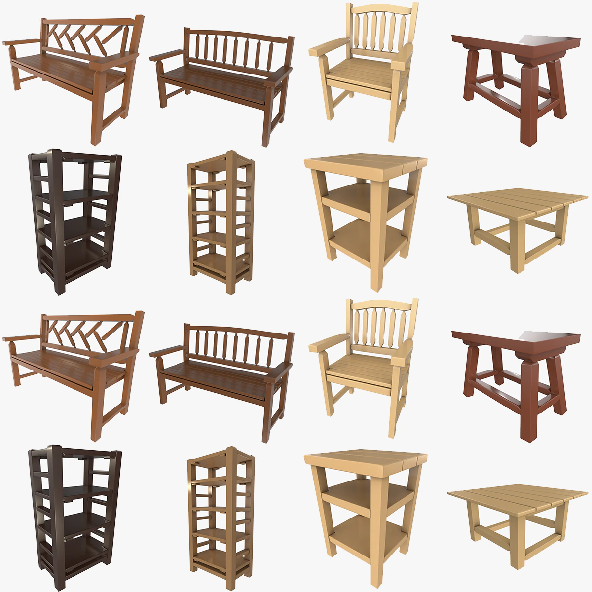 Furniture Models Collection 1 3D Model .c4d .max .obj .3ds .fbx .stl .blend 