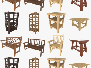 Cole&ccedil;&atilde;o de modelos de m&oacute;veis 1 Modelo 3D