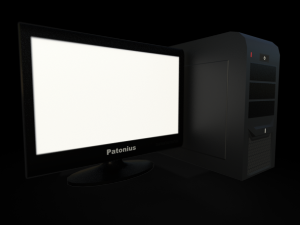 computer keyboard and monitor 3D 모델