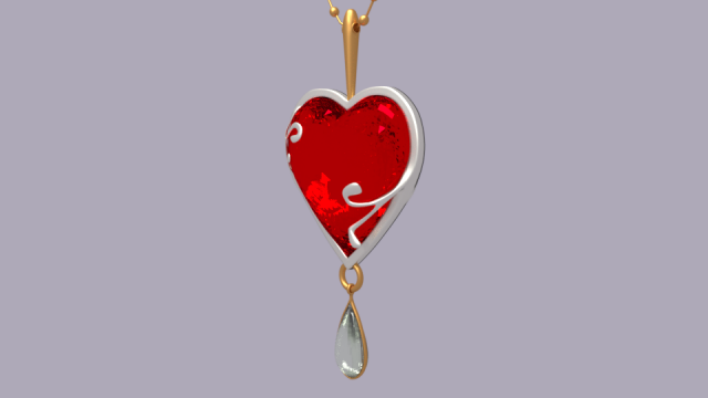 serce kulon 3D Model .c4d .max .obj .3ds .fbx .stl .blend 