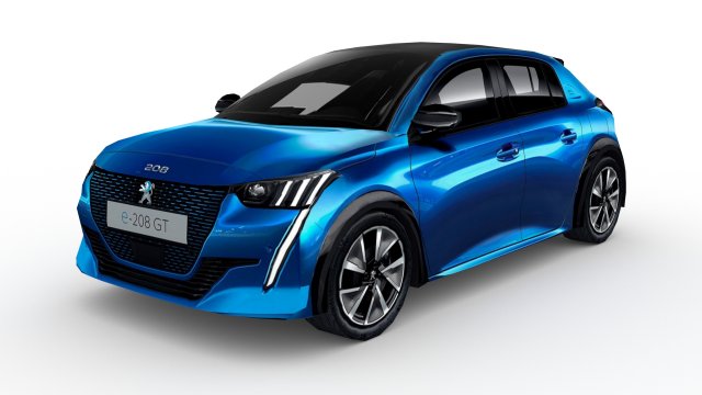 low poly peugeot 2020 e-208 3Dモデル .c4d .max .obj .3ds .fbx .stl .blend 