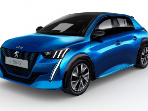low poly peugeot 2020 e-208 3D 模型
