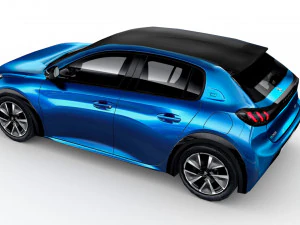 low poly peugeot 2020 e-208 3D Model
