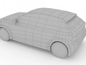 low poly peugeot 2020 e-208 3D Model