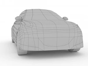 low poly peugeot 2020 e-208 3D Model