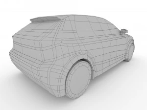 low poly peugeot 2020 e-208 3D Model