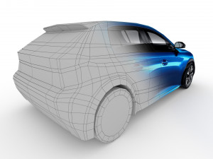 low poly peugeot 2020 e-208 3Dモデル