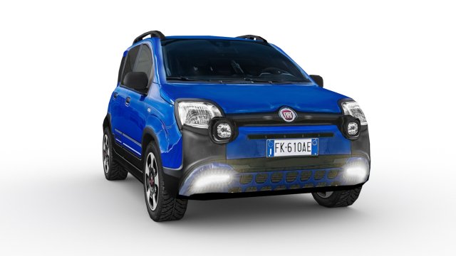 low poly fiat panda city cross 2017 3D 모델 .c4d .max .obj .3ds .fbx .stl .blend 