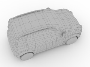 low poly fiat panda city cross 2017 3D 모델