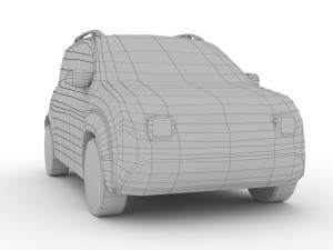 low poly fiat panda city cross 2017 3D 모델