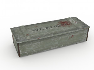 low poly army box military box 3D Model