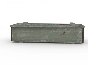 low poly army box military box 3D Model