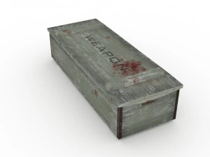low poly army box military box 3D Model