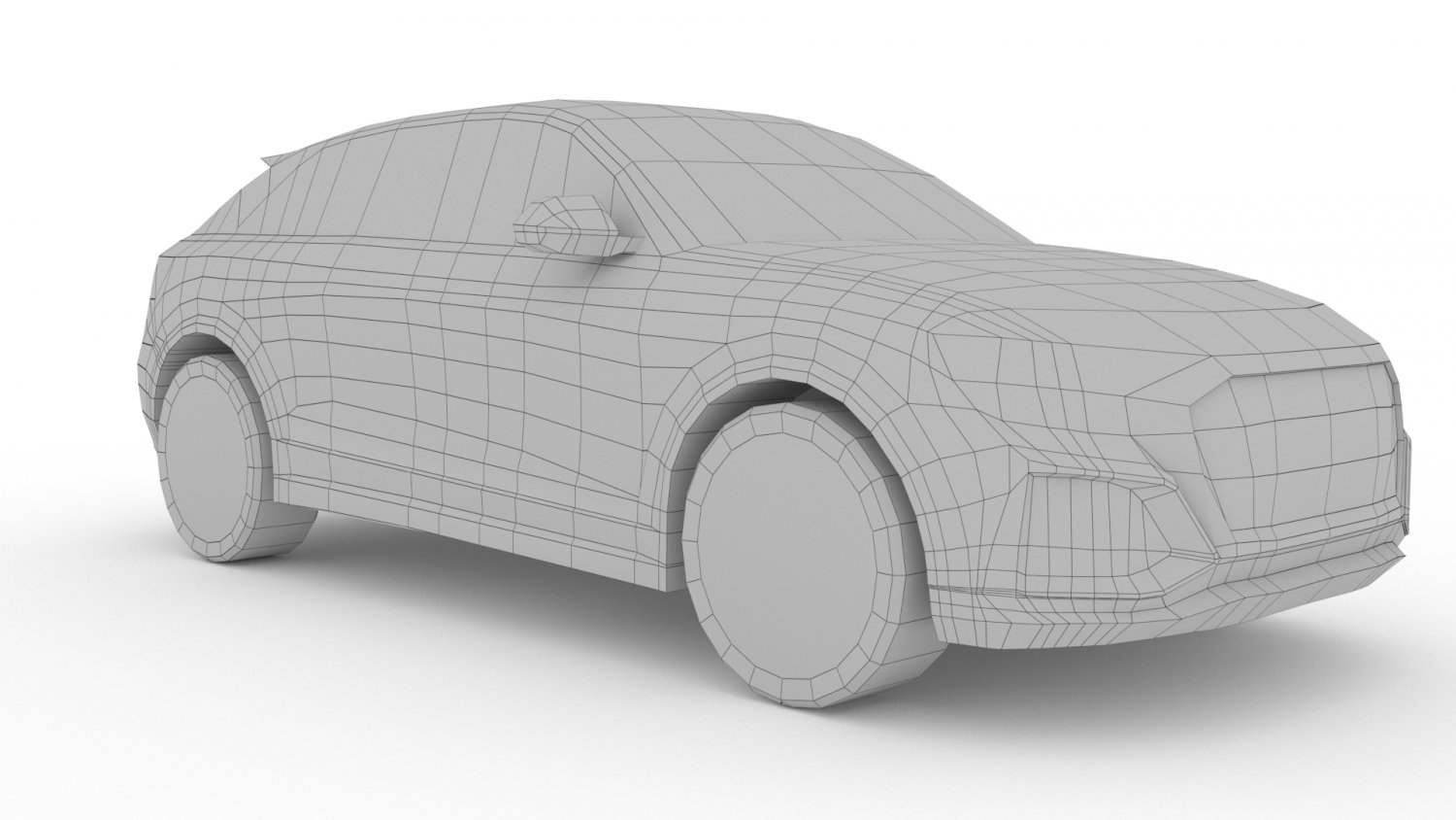 Чертеж low poly машины