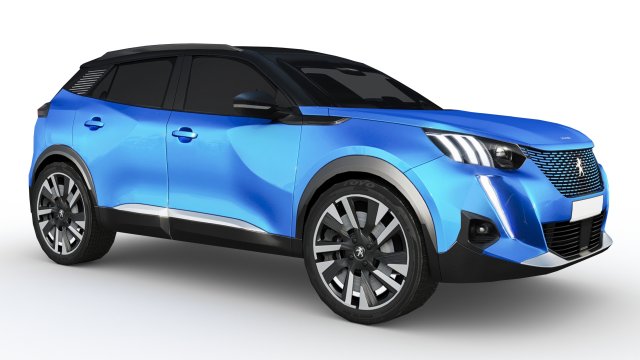 Peugeot e-2008 2023 3D Модель .c4d .max .obj .3ds .fbx .stl .blend 