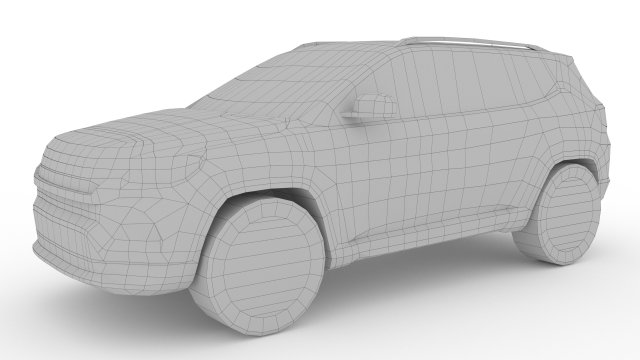 Jeep Compass 2023 Low-poly 3D Model