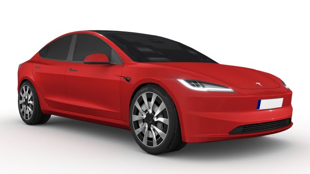 Tesla Model 3 2024 3D Модель .c4d .max .obj .3ds .fbx .stl .blend 