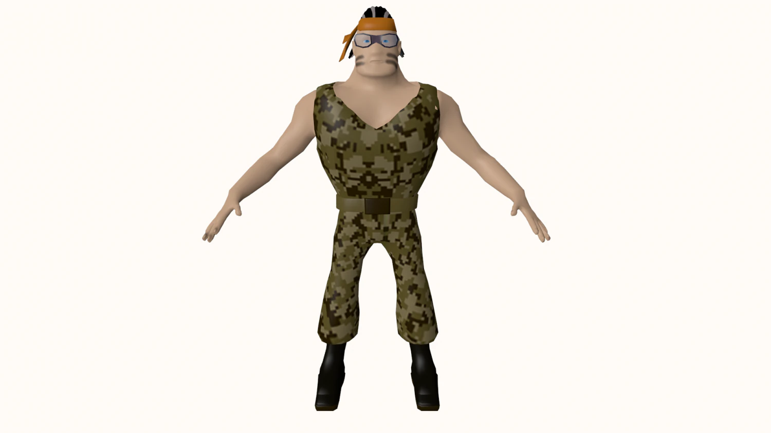 commando low poly character 3D Model .c4d .max .obj .3ds .fbx .stl .blend 