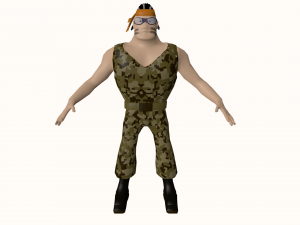 commando low poly character Modelo 3D