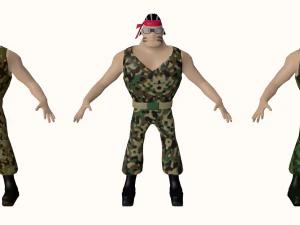 commando low poly character 3D Model