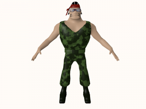 commando low poly character Model 3D