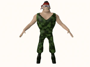 commando low poly character 3D Model