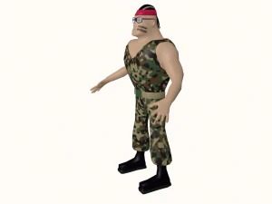 commando low poly character 3D Model