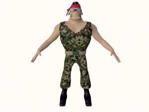 commando low poly character 3D Model
