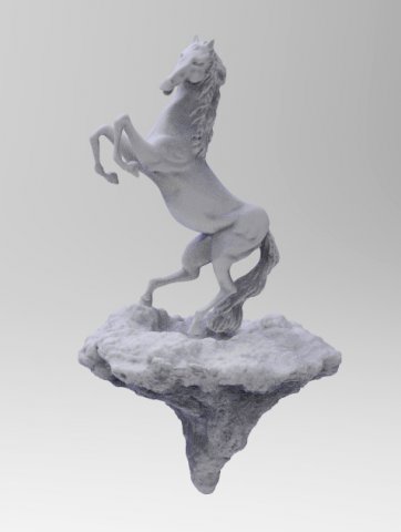 stone horse Model 3D .c4d .max .obj .3ds .fbx .stl .blend 