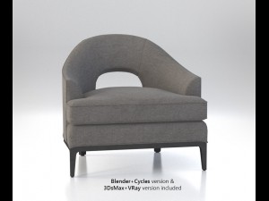 baker carnelian lounge chair 3D Model