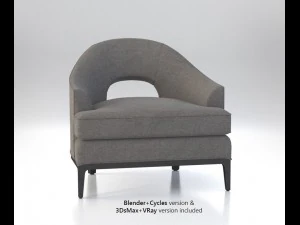 baker carnelian lounge chair 3D Model