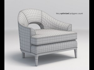 baker carnelian lounge chair 3D Model