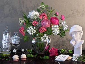 menina com flores Modelo 3D