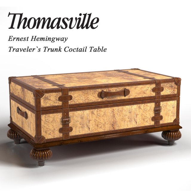 thomasville travelers trunk coctail table Modelo 3D .c4d .max .obj .3ds .fbx .stl .blend 