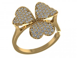 combined ring flower with butterfly Modelo 3D