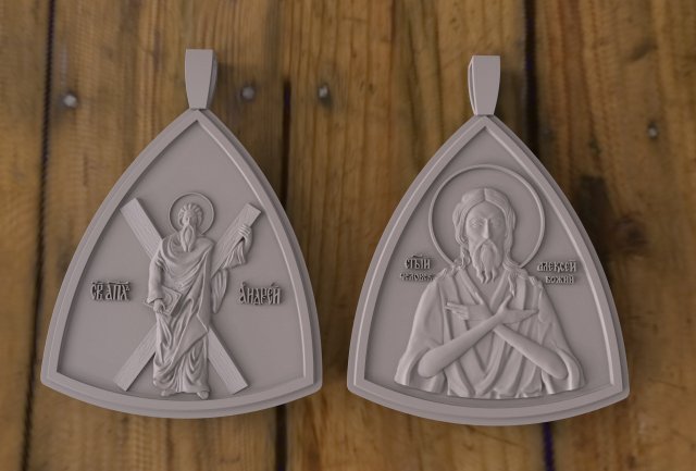 pendant with saint alexis and apostle andrew 3D Model .c4d .max .obj .3ds .fbx .stl .blend 