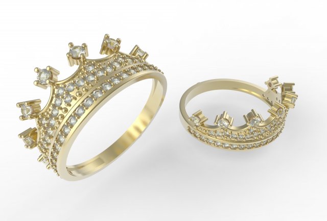 crown ring 3D 模型 .c4d .max .obj .3ds .fbx .stl .blend