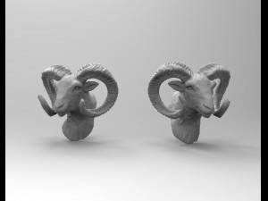 muflon ram sculpture for decor 3D Baskı Modeli