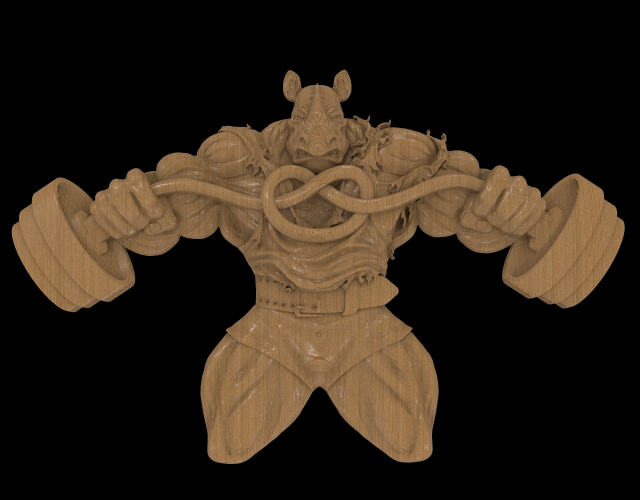 power rhino Modelo de Impressão 3D .c4d .max .obj .3ds .fbx .stl .blend 