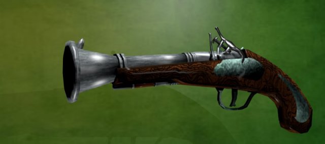 pirate pistol 3D Модель .c4d .max .obj .3ds .fbx .stl .blend