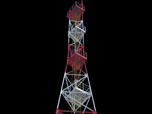 old soviet industrial antenna tower 24m 3D Model