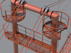 old soviet industrial bridge Modèle 3D
