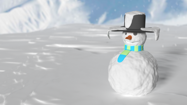 snowman 3D Model .c4d .max .obj .3ds .fbx .stl .blend 
