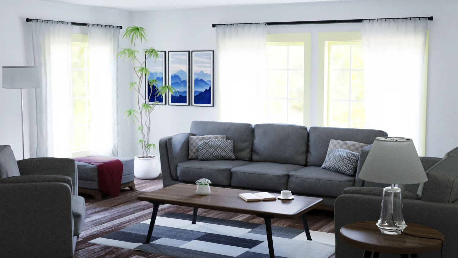 living room 3D Model .c4d .max .obj .3ds .fbx .stl .blend