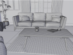 living room 3D 모델